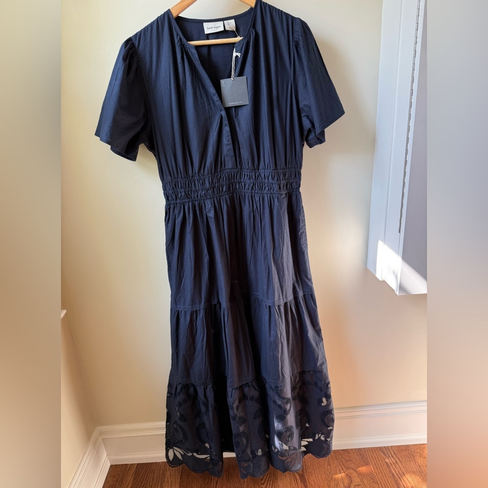 NWT HAUTE HIPPIE Tiered‎ Maxi Dress Cottagecore Country Prairie Lace Coquette L